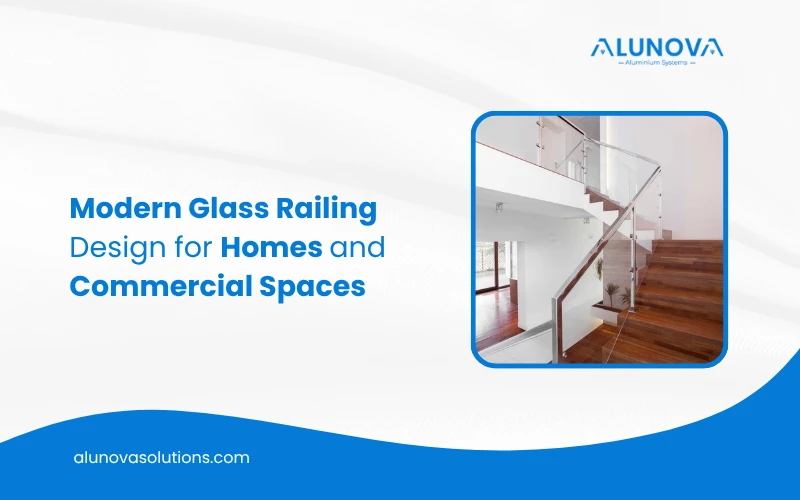 A glass railing on a balcony
